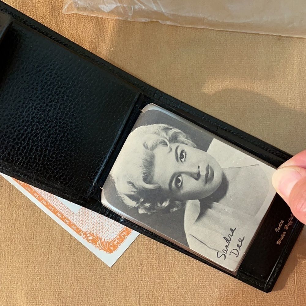 Vintage 60s Water Buffalo black Leather Wallet NIB - Picture 4 of 12